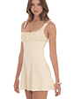 Florette Bust Skater Dress in Cream - thumbnail 1