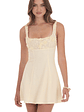 Florette Bust Skater Dress in Cream - thumbnail 2