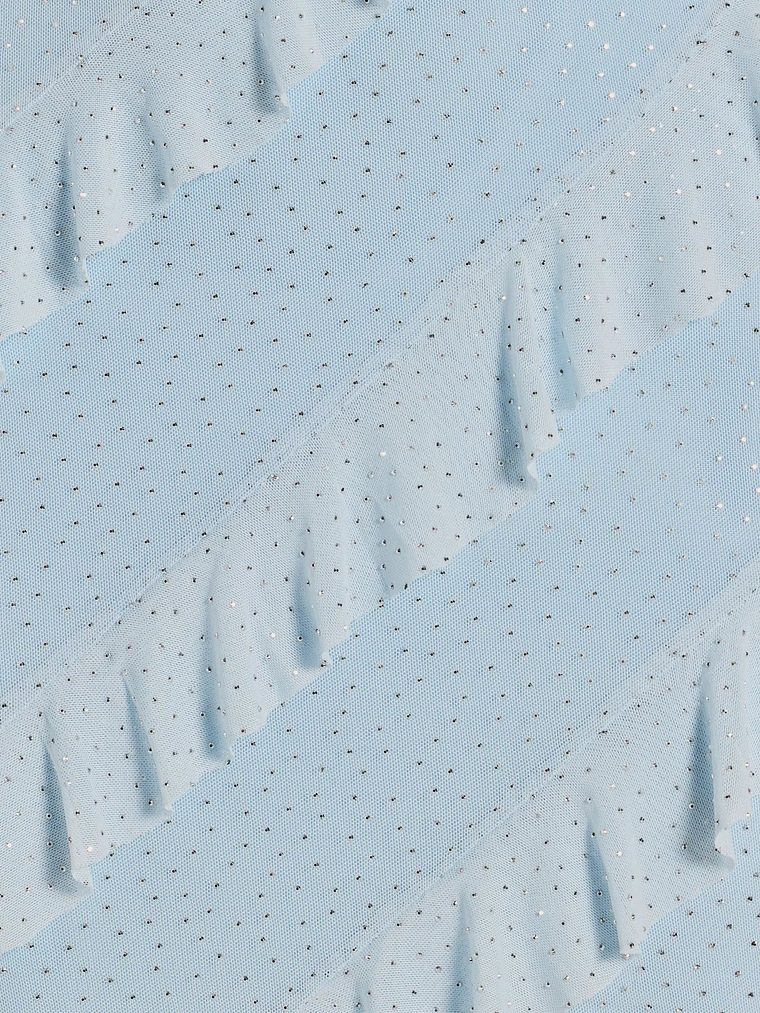 Glitzy Cutie Rhinestone Ruffled Mesh Mini Dress 4