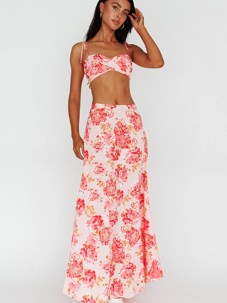 Gabbi Maxi Skirt Floral Print Pink 3