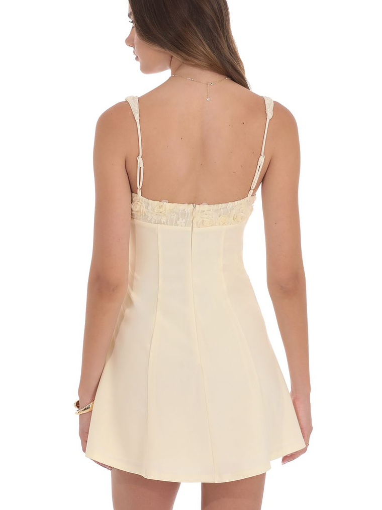 Florette Bust Skater Dress in Cream 3