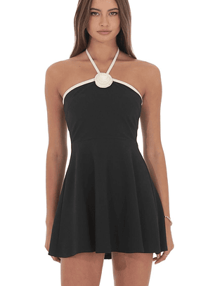 Florette Halter Dress in Black