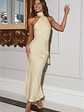 Girl Gleam Satin Maxi Dress Yellow - thumbnail 3