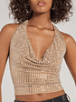 Glitzy Chic Cropped Rhinestone Halter Top - thumbnail 7