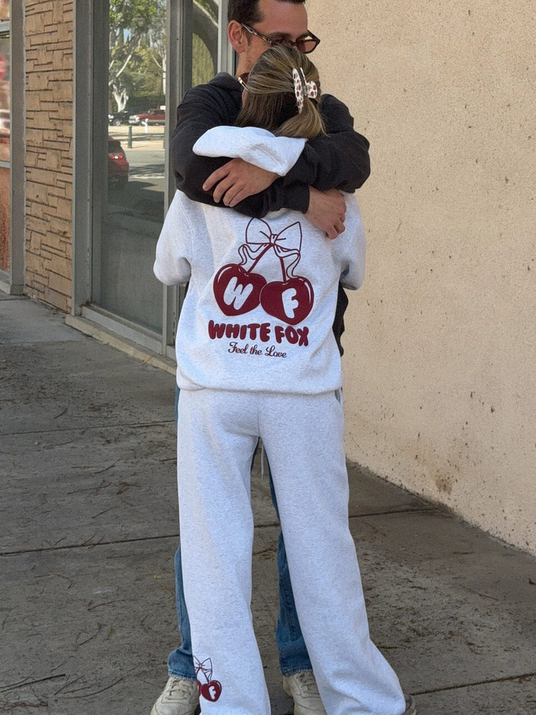 Feel The Love Oversized Hoodie Grey Marle 1