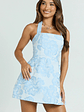 Gabbie Mini Dress Jacquard Halter Fit And Flare Dress in Blue - thumbnail 3