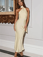Girl Gleam Satin Maxi Dress Yellow - thumbnail 7