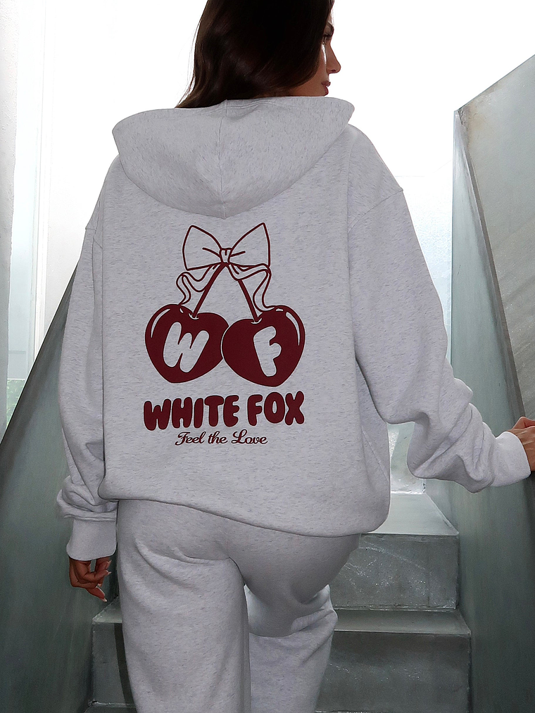 Feel The Love Oversized Hoodie Grey Marle 5