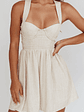French Riviera Sweetheart Neckline Mini Dress Natural - thumbnail 4