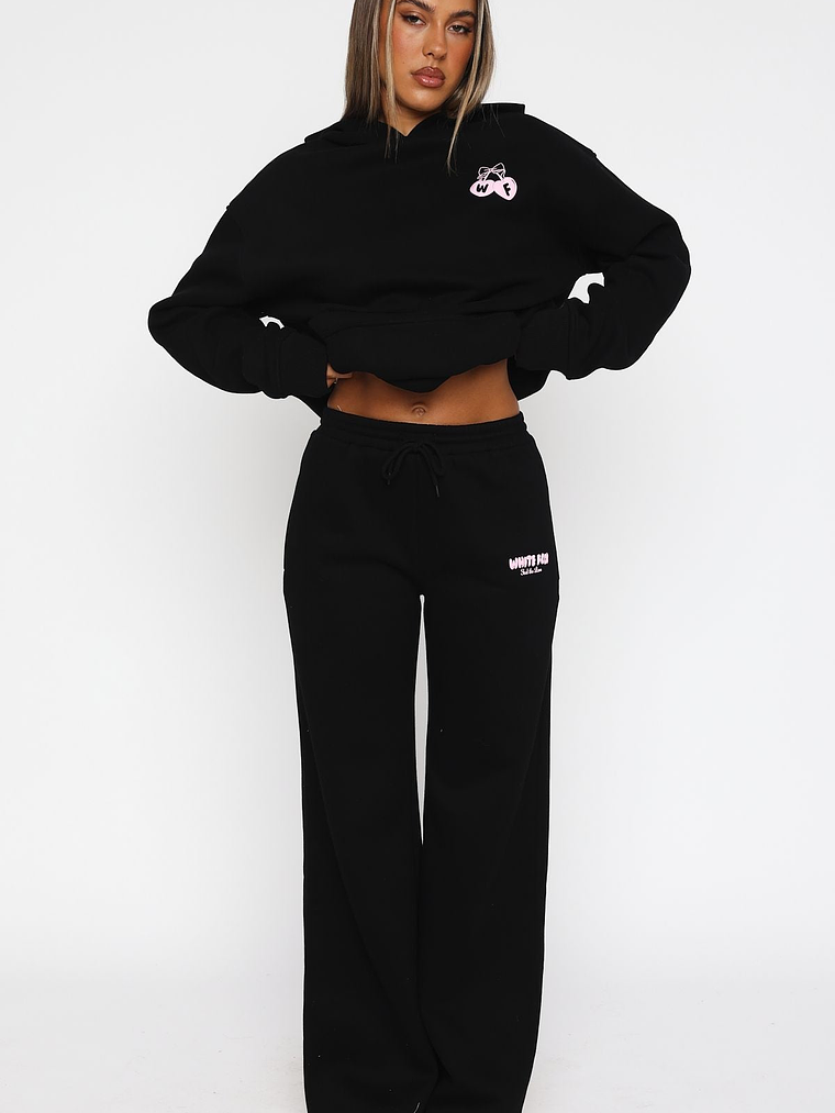 Feel The Love Wide Leg Sweatpants Black 2