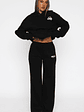Feel The Love Wide Leg Sweatpants Black - thumbnail 2