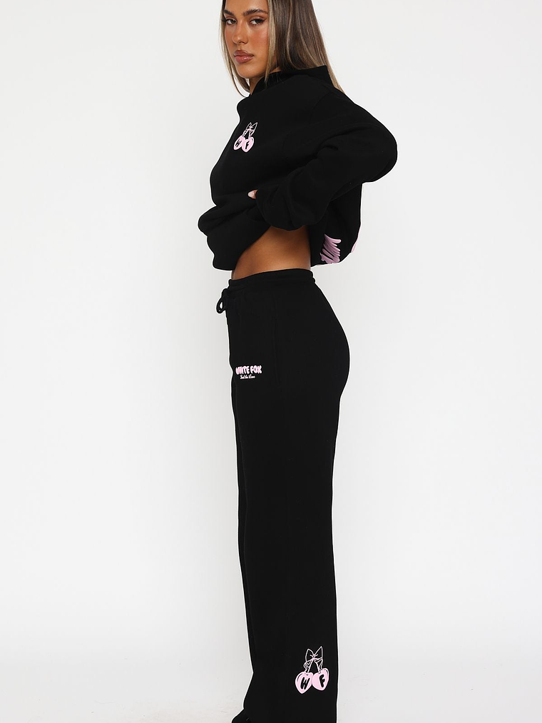 Feel The Love Wide Leg Sweatpants Black 3