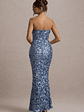 Evabeth | Powder Blue Sequin Strapless Maxi Dress - thumbnail 2