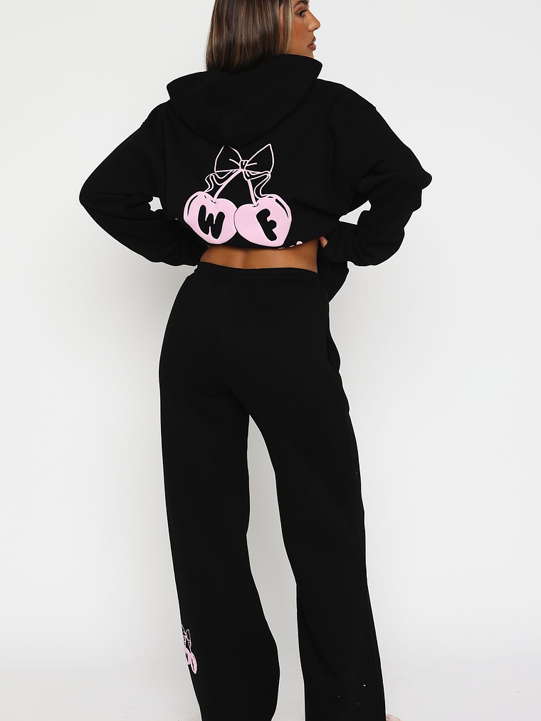 Feel The Love Wide Leg Sweatpants Black 4