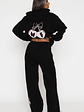 Feel The Love Wide Leg Sweatpants Black - thumbnail 4