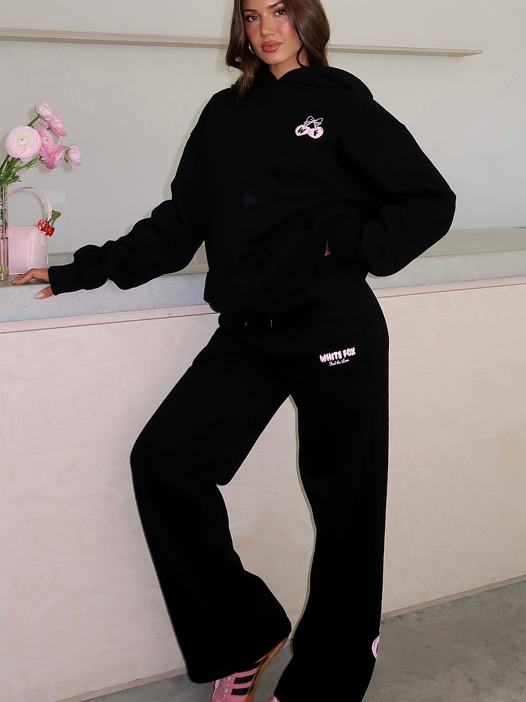 Feel The Love Wide Leg Sweatpants Black 5