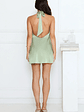 Exclusive Parties Halter Satin Mini Dress Sage  USD$69.00 - thumbnail 6