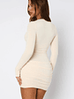 Feel Your Touch Long Sleeve Mini Dress Cream - thumbnail 5