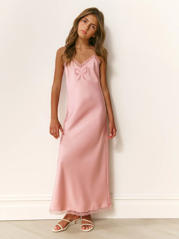 Girls Cilona Satin Maxi Dress 2