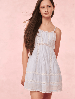 Girls Havrea Cotton Lace-Trimmed Dress