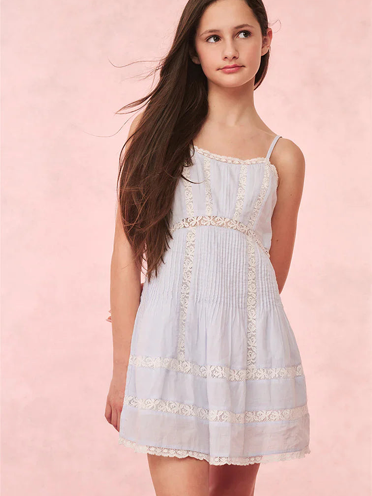 Girls Havrea Cotton Lace-Trimmed Dress 1