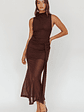 Girl's Night Waist Sash Maxi Dress Chocolate - thumbnail 5