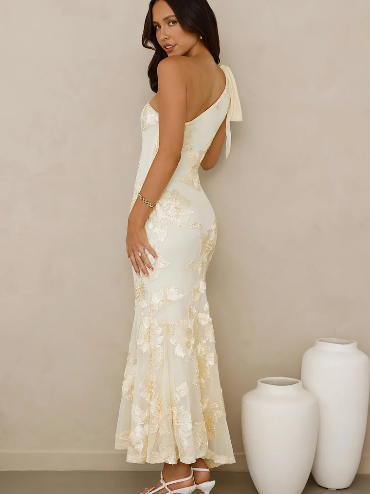 Glossy Girl One Shoulder Mesh Maxi Dress 3