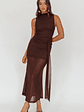 Girl's Night Waist Sash Maxi Dress Chocolate - thumbnail 6