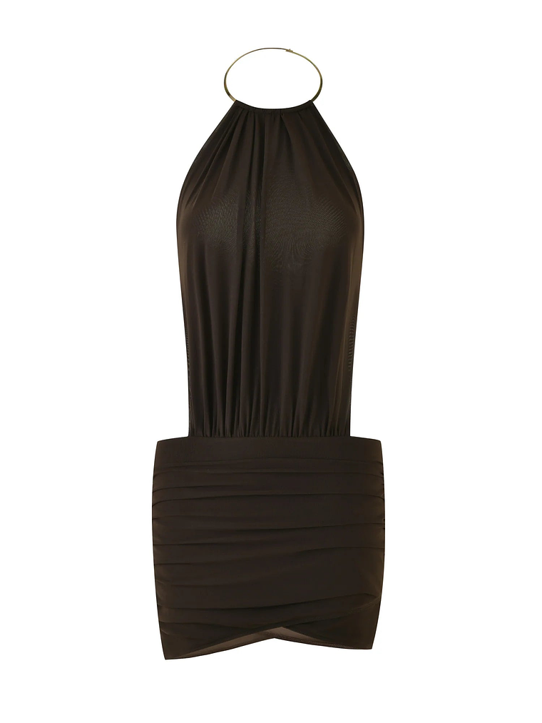 Evanna Mini Dress - Brown : Chocolate 8