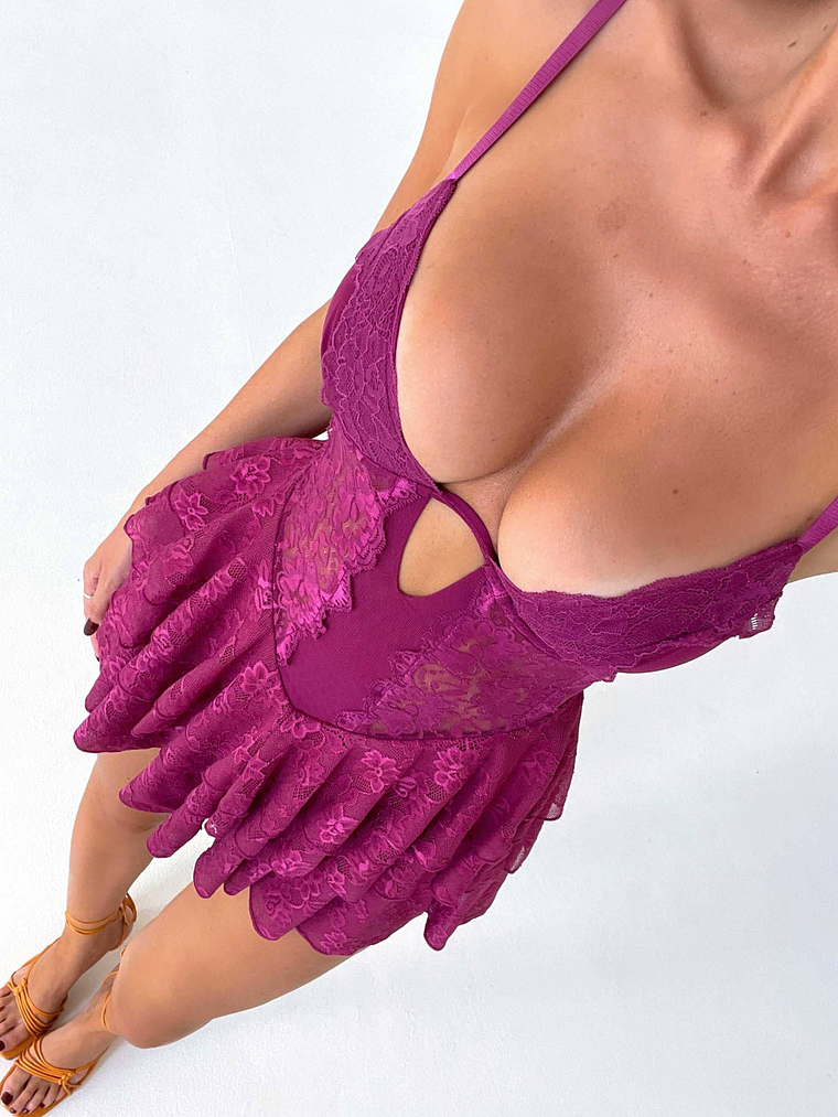 Grazie Mini Dress Plum 2