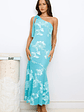 Glossy Girl One Shoulder Mesh Maxi Dress - thumbnail 10