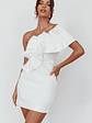 Grecca One-Shoulder Mini Dress Off White - thumbnail 1