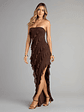Gabby Formal Mesh Strapless Ruffle Long Dress - thumbnail 14