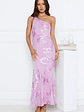 Glossy Girl One Shoulder Mesh Maxi Dress - thumbnail 17