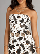 Grazing The Trend Cow Print Lace-Up Mini Dress - thumbnail 5