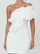 Grecca One-Shoulder Mini Dress Off White - thumbnail 4