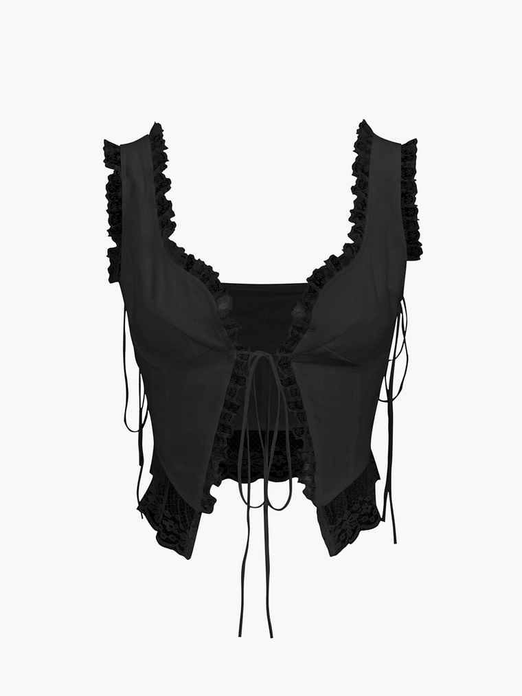 Fly Away Fairytale Lace Trim Crop Cami Top 5