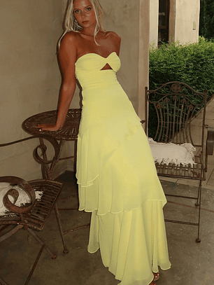 Gretta Strapless Maxi Dress - Yellow