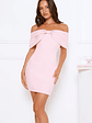 Exquisite Ease Off Shoulder Mini Dress Pink - thumbnail 1