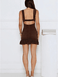 Flirtatious Girl Mesh Mini Dress Brown - thumbnail 4