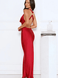 Evening Enchantment Satin Maxi Dress Red - thumbnail 1