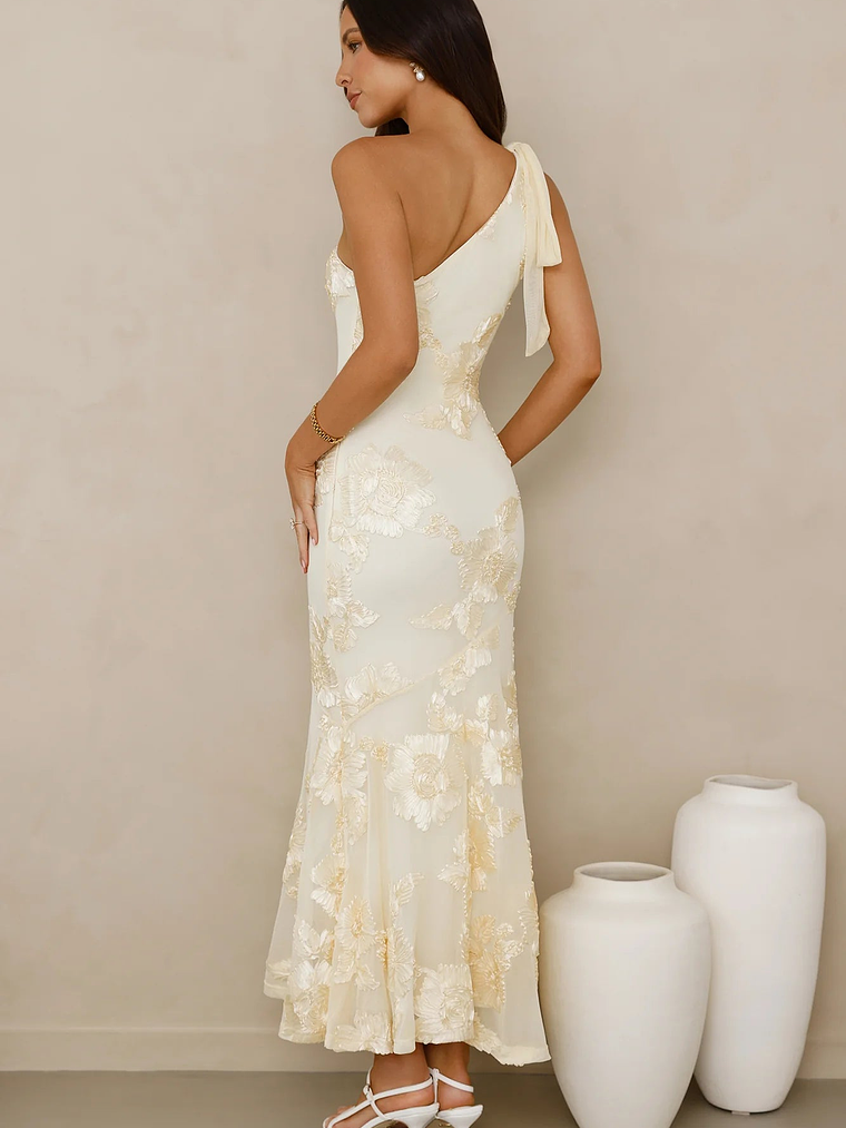 Glossy Girl One Shoulder Mesh Maxi Dress 21