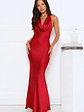 Evening Enchantment Satin Maxi Dress Red - thumbnail 2