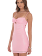 Foil Front Twist Bodycon Dress in Pink - thumbnail 3