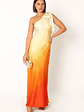 Glow One Shoulder Midi Dress - Sunset - thumbnail 1