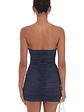 Foiled Corset Bodycon Dress in Navy - thumbnail 2