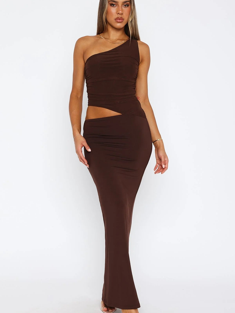 Give Me The Chance Maxi Dress Chocolate 2