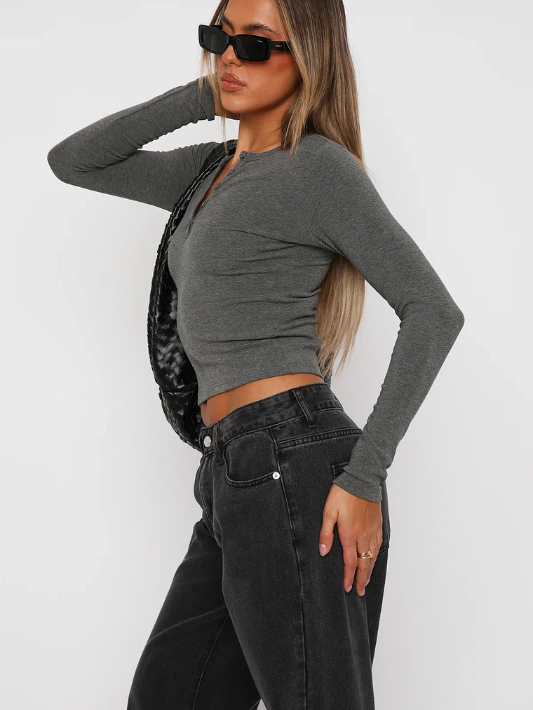 Give Me The Details Long Sleeve Top Ash 4