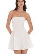 Eyelet Floral Strapless Dress in White - thumbnail 1