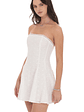 Eyelet Floral Strapless Dress in White - thumbnail 3